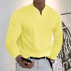 POLO MANCHES LONGUES COL V POUR HOMME