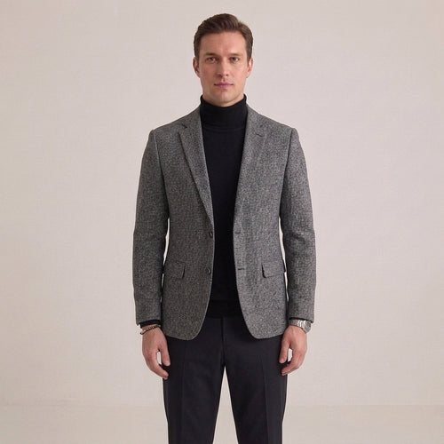 Blazer Ajusté À Boutonnage Simple Pour Hommes