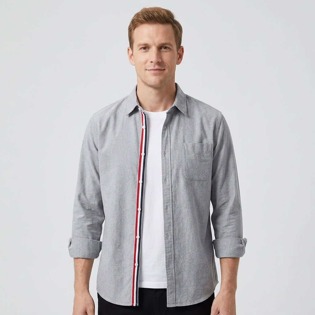 Chemise Ajustée Avec Ourlet Arrondi Pour Hommes