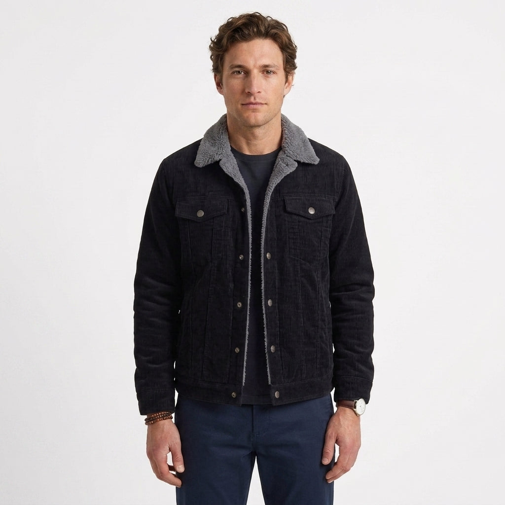 Veste En Velours Côtelé À Col Sherpa Pour Hommes