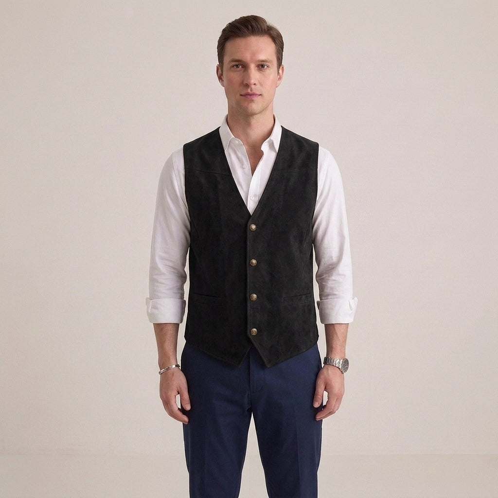Gilet De Costume Boutonné Pour Hommes