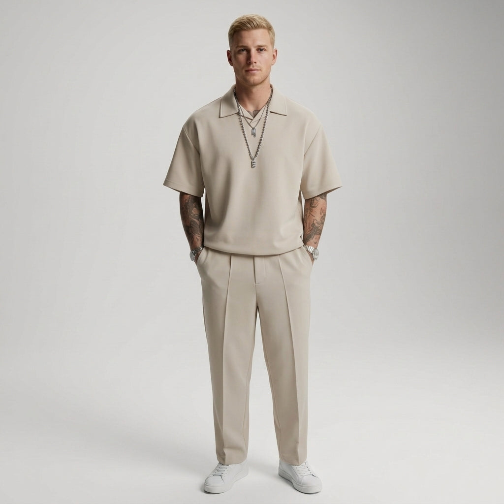 Ensemble Chemise Et Pantalon Décontracté Chic Pour Hommes