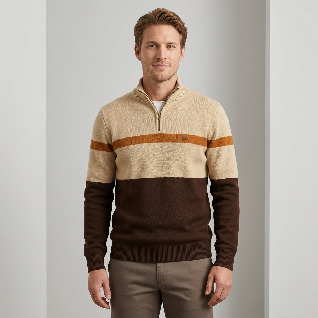 Pull À Col Zippé Avec Coupe Ajustée Pour Hommes