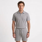 Ensemble Polo En Maille Texturée Et Short Pour Hommes