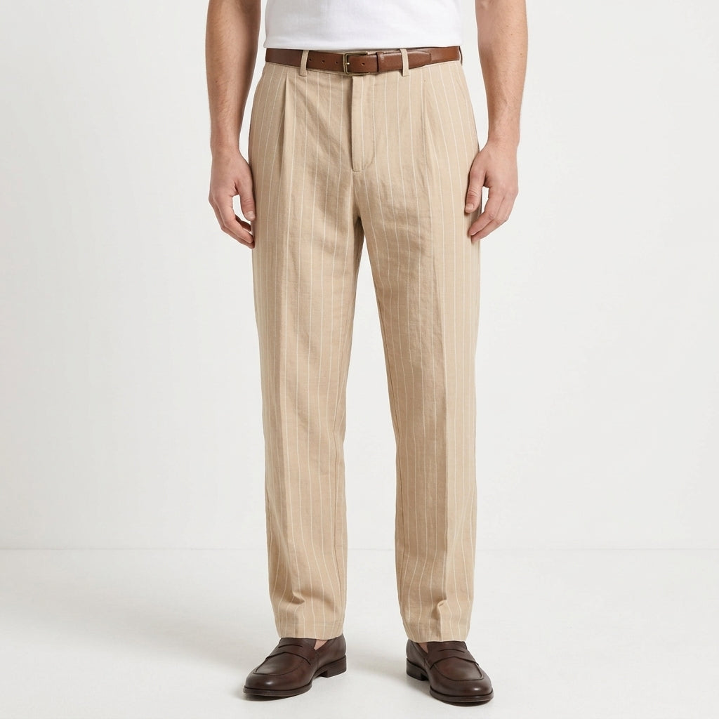 Pantalon Ample En Lin À Jambe Droite