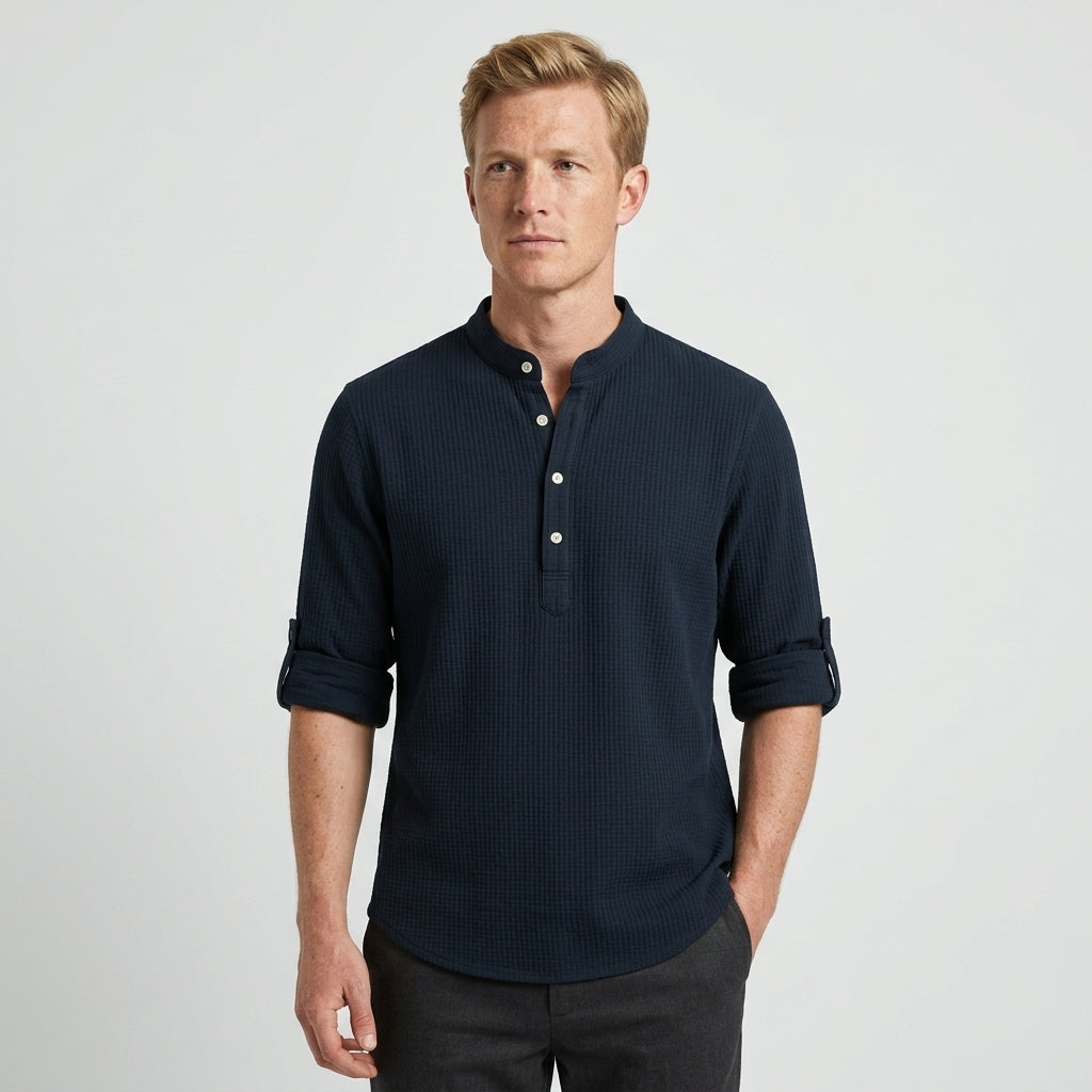 Chemise Ajustée Avec Manches Retroussables Pour Hommes