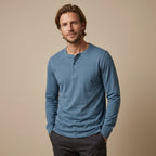 CHEMISE HENLEY HOMME À MANCHES LONGUES