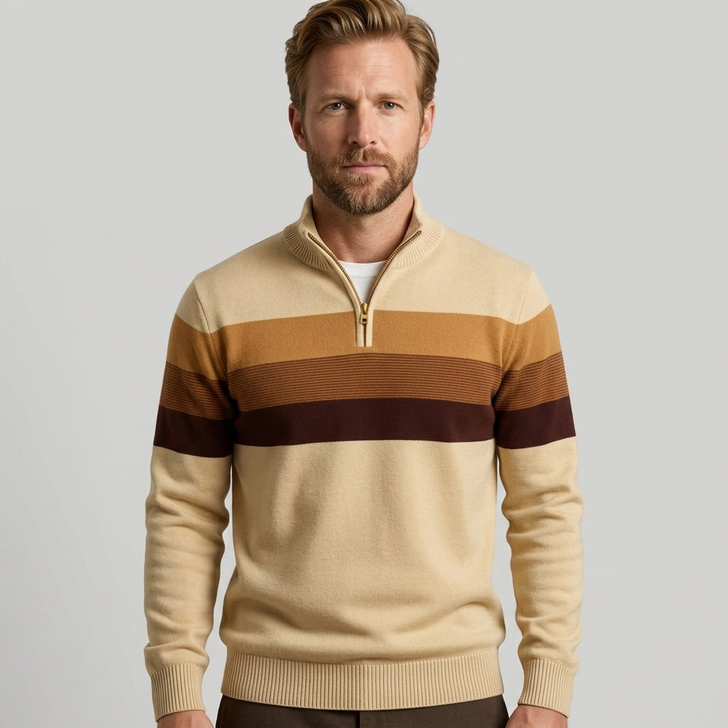 Pull À Col Zippé Avec Manches Longues Pour Hommes