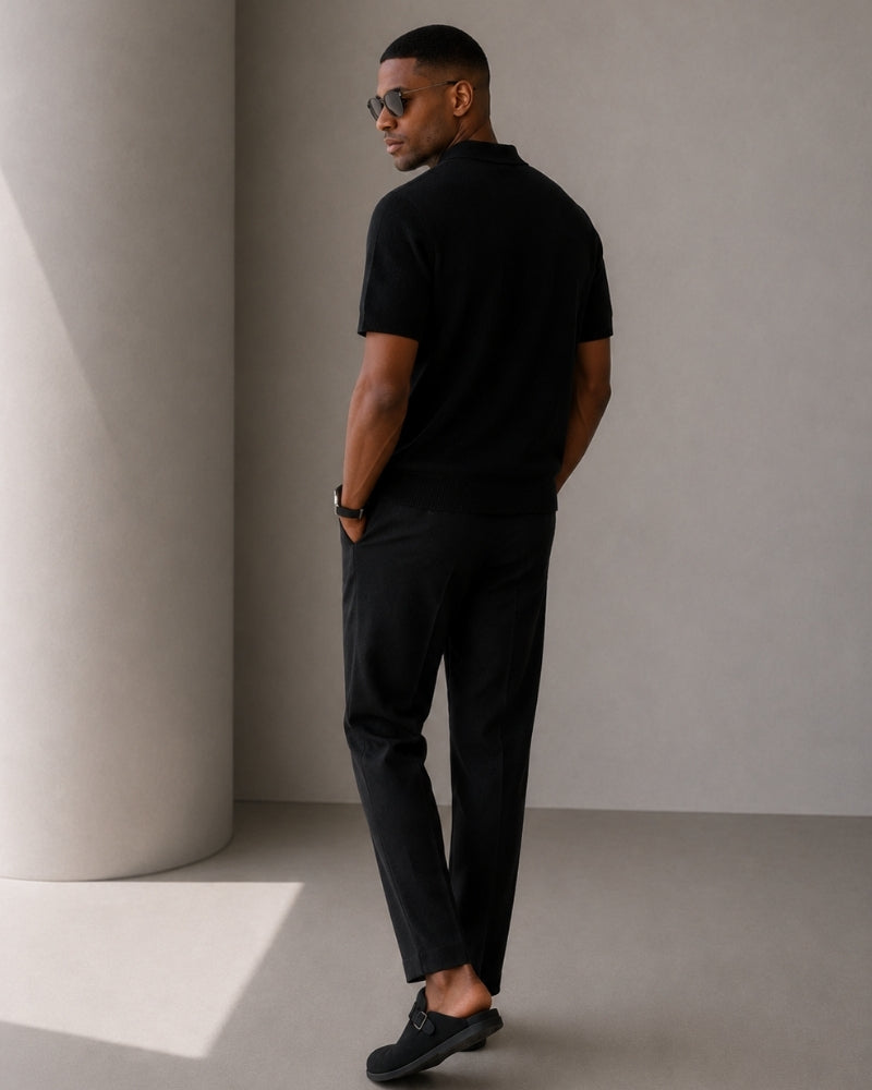 Polo Zippé En Maille Aérée Pour Hommes