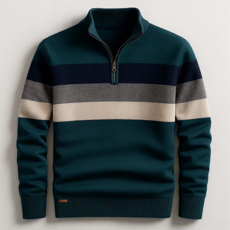 Pull À Col Zippé Avec Manches Longues Pour Hommes
