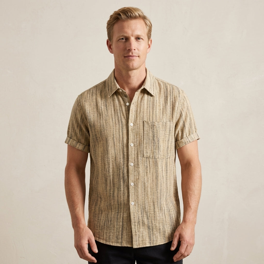 Chemise Ajustée Avec Manches Retroussables Pour Hommes