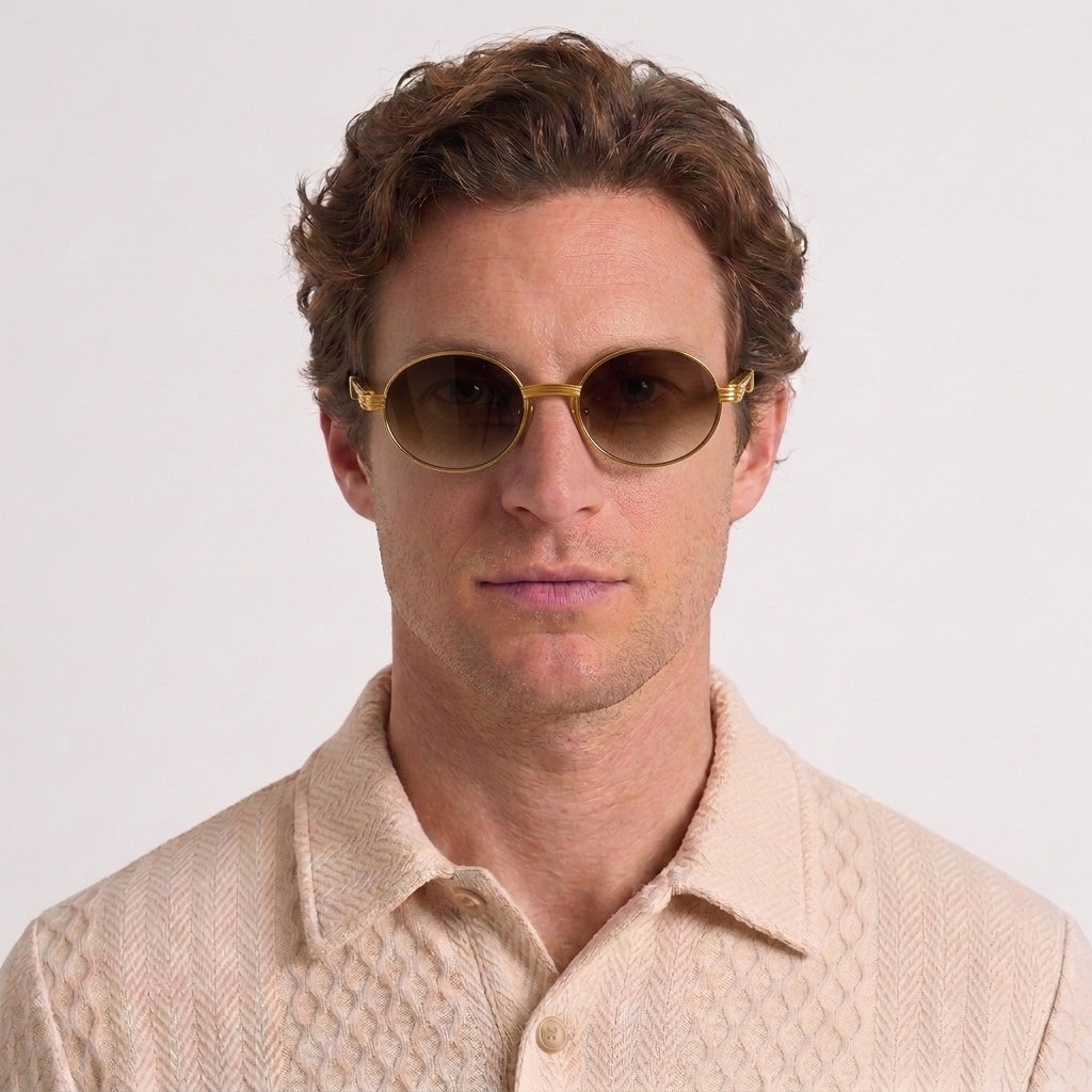 Lunettes De Soleil Rondes Vintage Avec Détails Bois Pour Hommes