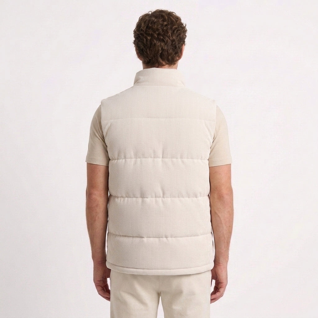 Gilet Matelassé Rembourré En Velours Côtelé Pour Hommes