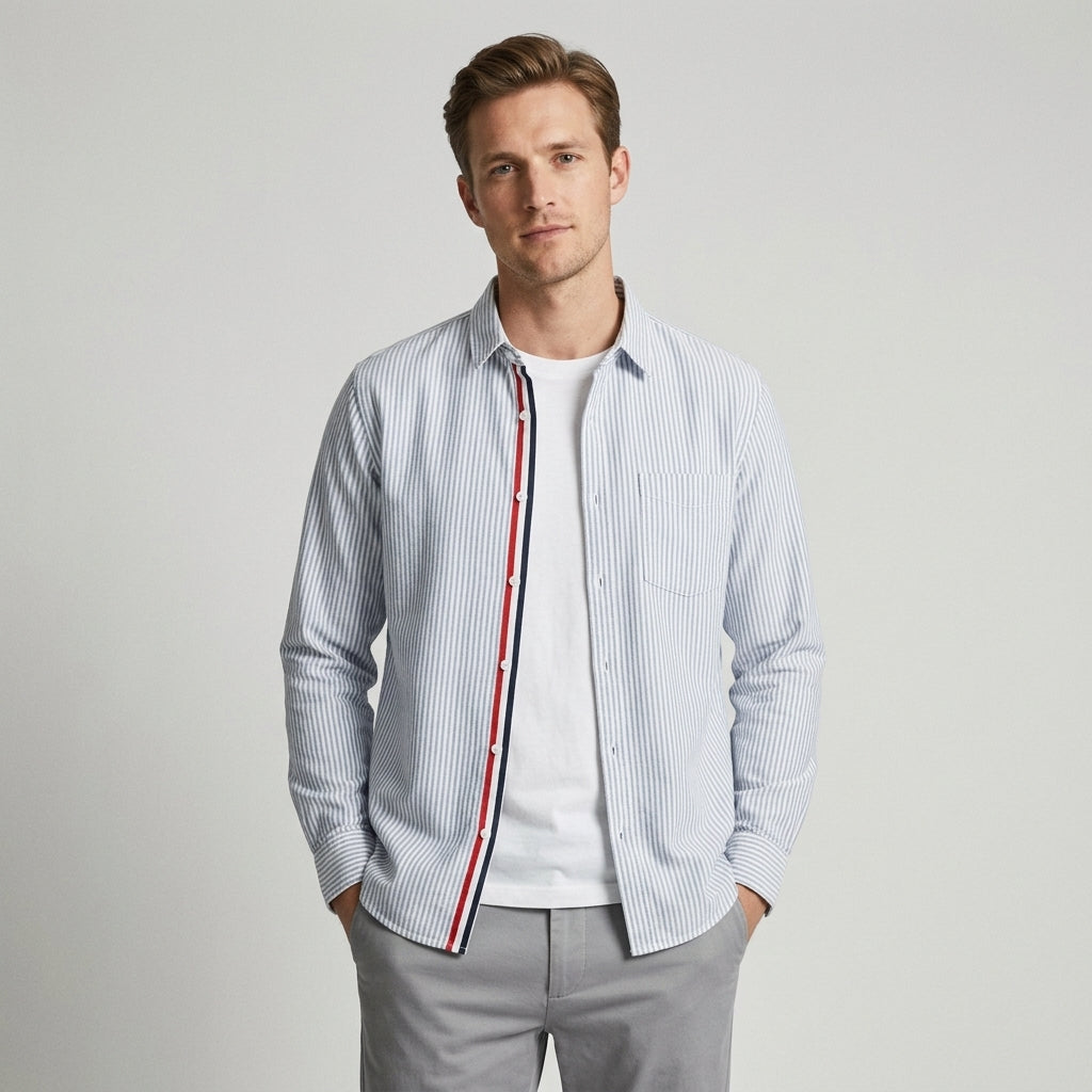 Chemise Ajustée Avec Poignets Boutonnés Pour Hommes