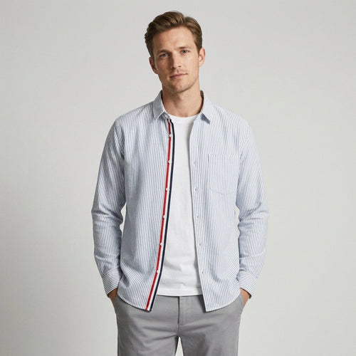 Chemise Ajustée Avec Poignets Boutonnés Pour Hommes