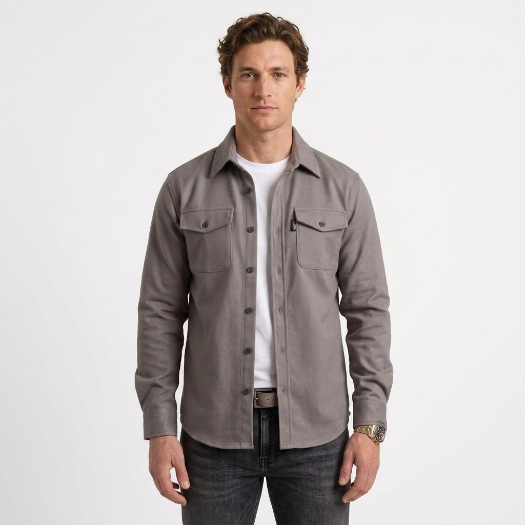 Chemise Classique En Mélange De Coton Pour Hommes