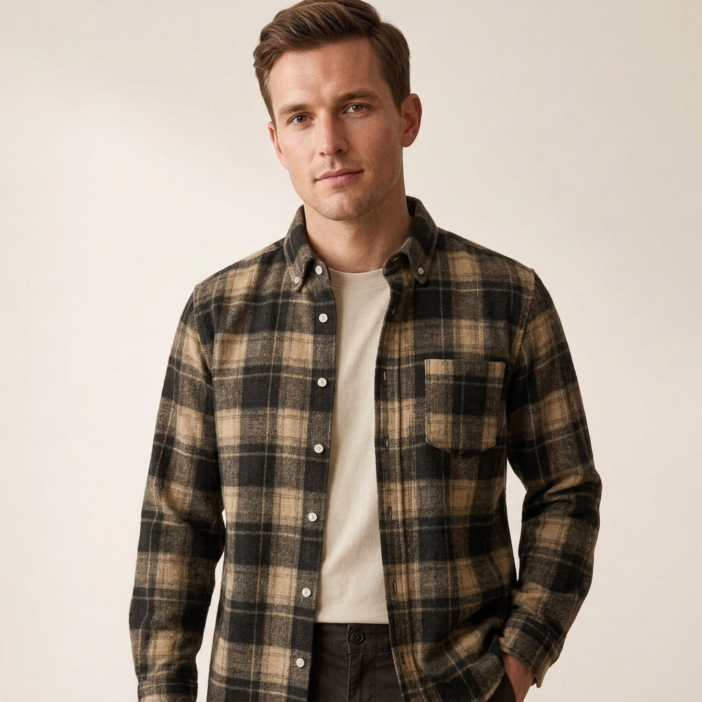 Chemise En Flanelle À Carreaux Pour Hommes