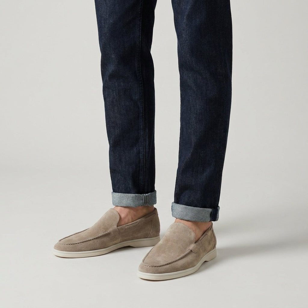 LOAFERS DAIM TAUPE LÉGERS POUR HOMME