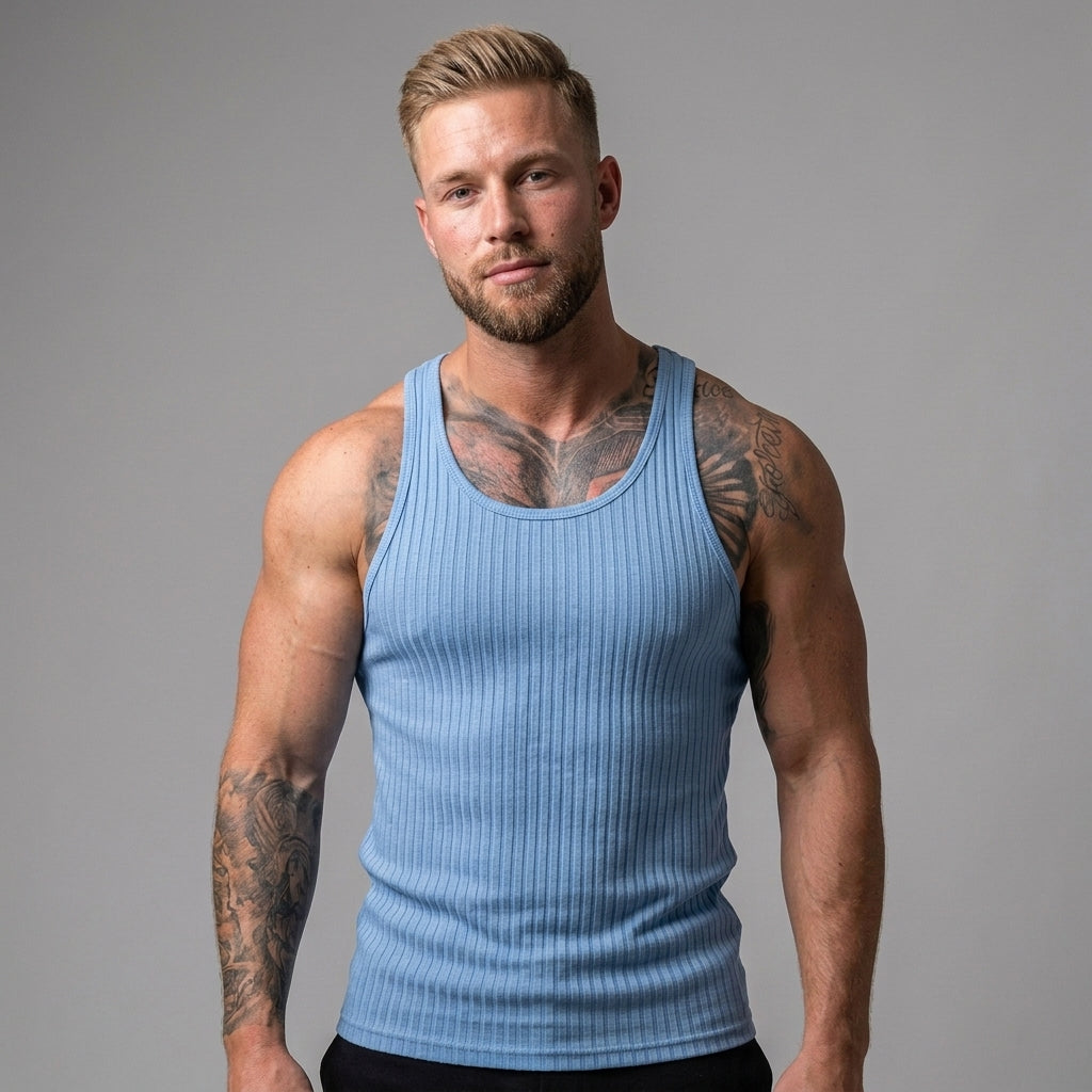 Débardeur En Maille Côtelée Pour Hommes