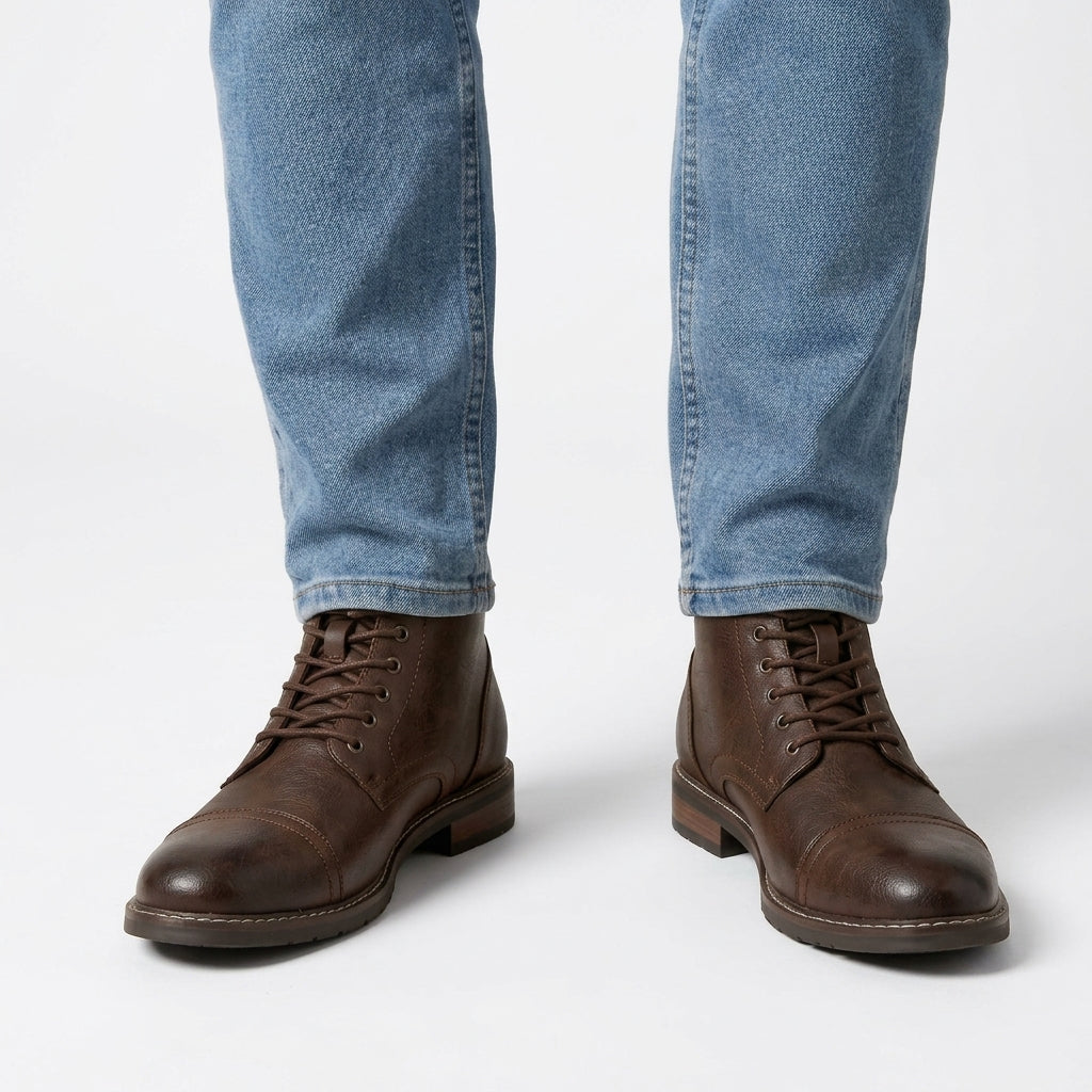 Bottes En Similicuir À Bout Rapporté Pour Hommes