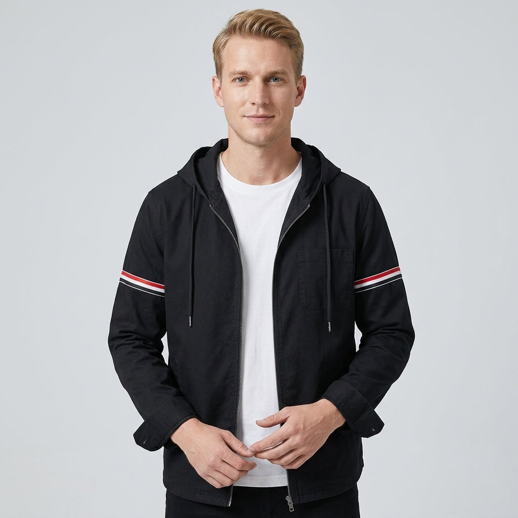 Veste À Capuche Zippée Avec Coupe Ajustée Pour Hommes