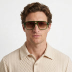 Lunettes De Soleil Aviateur En Acétate Pour Hommes