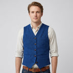 Pull Sans Manches Classique À Col V Pour Hommes