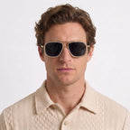Lunettes De Soleil Pilote En Métal Classiques Pour Hommes