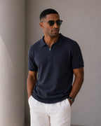 Polo Zippé En Maille Aérée Pour Hommes