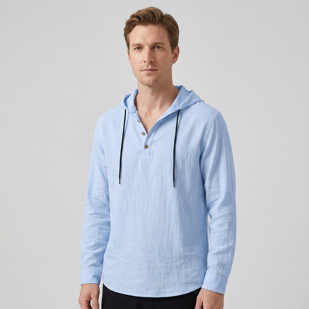Chemise Henley À Capuche Avec Manches Longues Pour Hommes