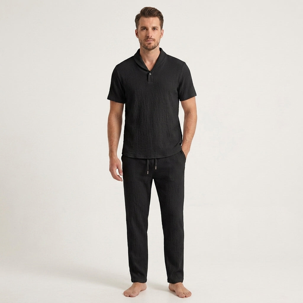 Ensemble Chemise Et Short Texturé Pour Hommes