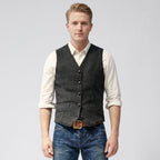 Pull Sans Manches Classique À Col V Pour Hommes