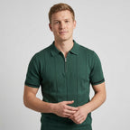 Polo À Col Zippé Avec Texture Verticale Pour Hommes