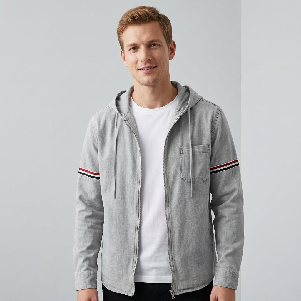 Veste À Capuche Zippée Avec Coupe Ajustée Pour Hommes