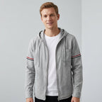 Veste À Capuche Zippée Avec Coupe Ajustée Pour Hommes