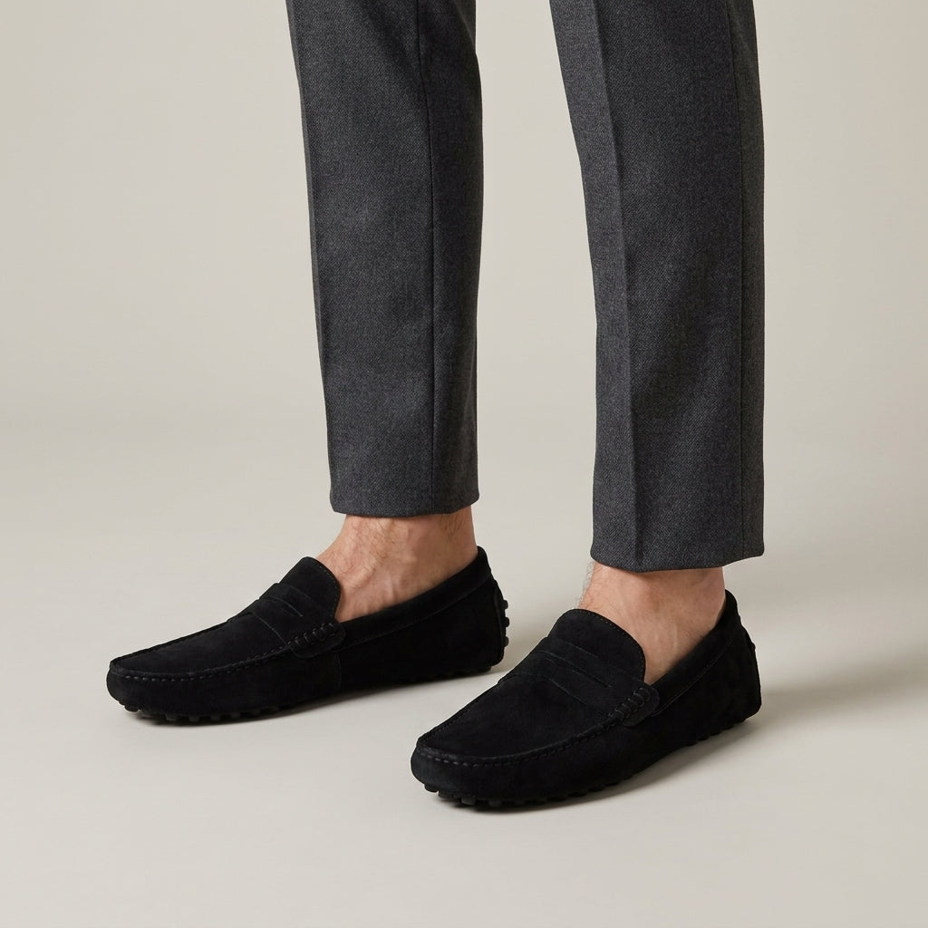 Mocassins Slip-On En Daim De Veau Pour Hommes