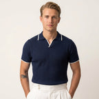 Polo À Col V Côtelé Pour Hommes