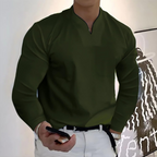 POLO MANCHES LONGUES COL V POUR HOMME
