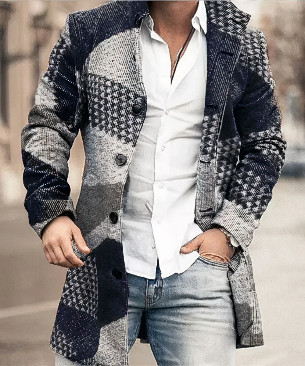TRENCH COL MONTANT BOUTONNÉ POUR HOMME