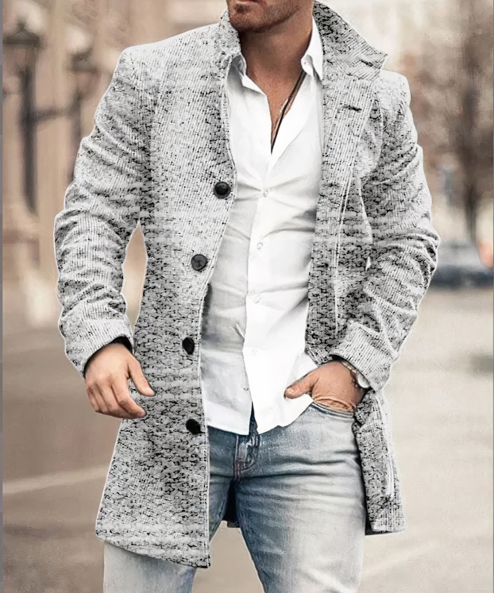 TRENCH COL MONTANT BOUTONNÉ POUR HOMME