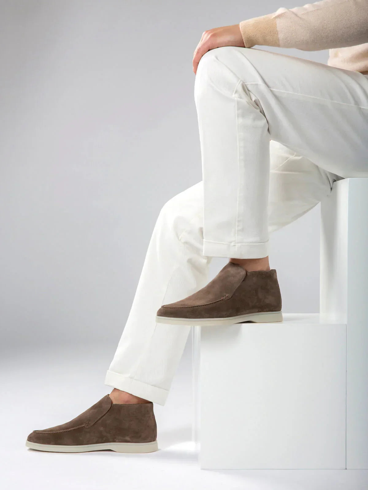 MOCASSINS DAIM GRIS CENDRÉ POUR HOMME