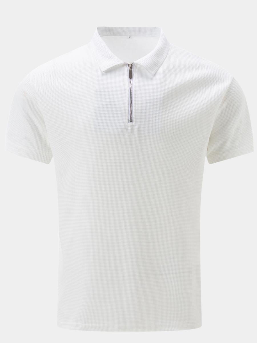 Polo Avec Col À Revers Et Fermeture Zippée Pour Hommes