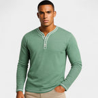T-SHIRT HENLEY MANCHES LONGUES HOMME