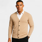 CARDIGAN HOMME MAILLE COTON COL V