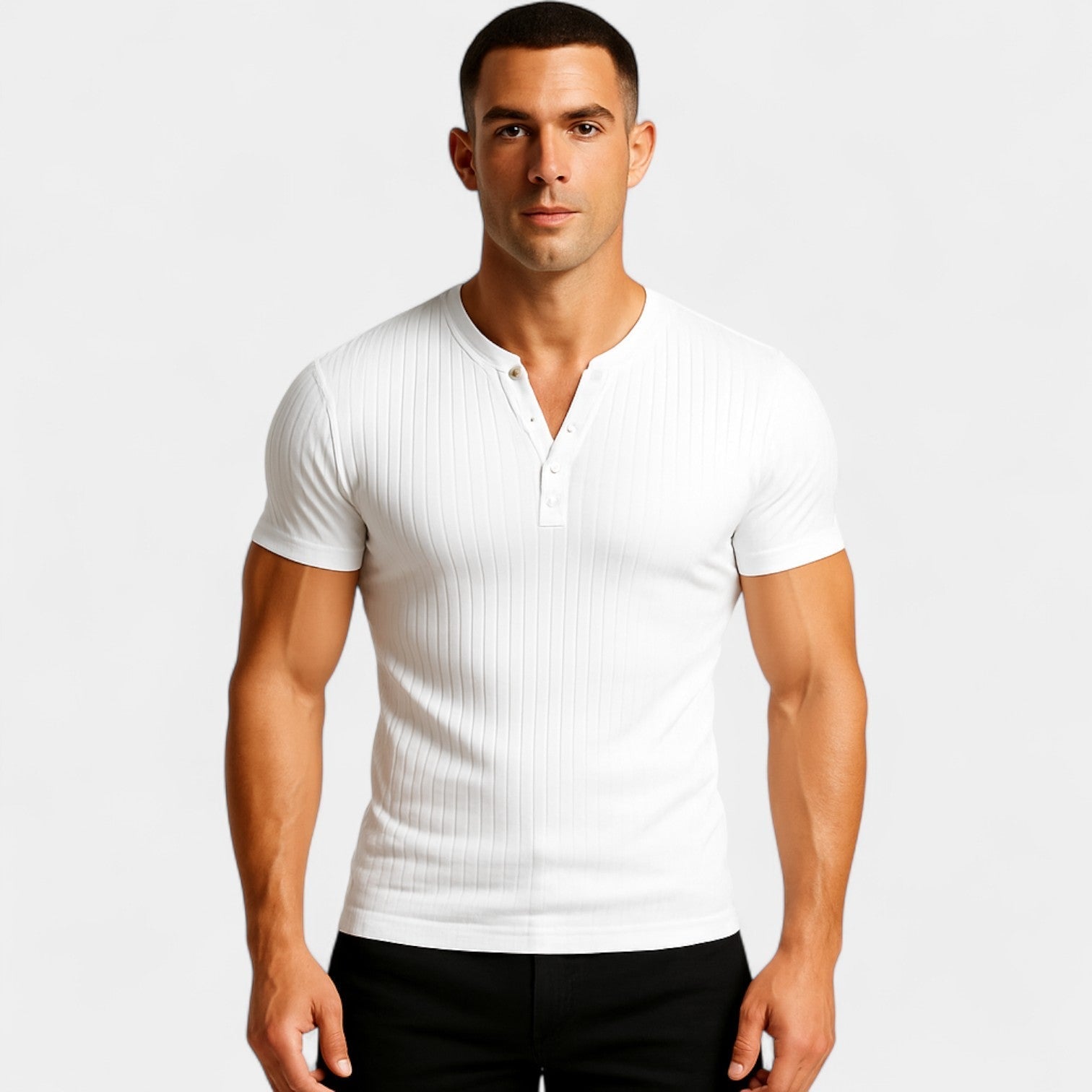 T-SHIRT HOMME MAILLE CÔTELÉE