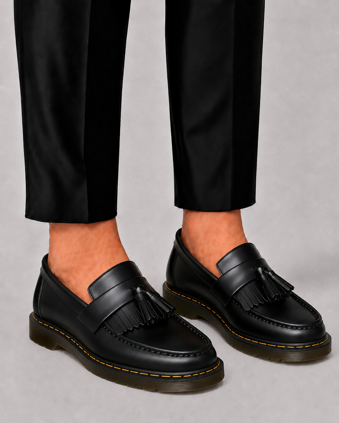 MOCASSINS EN CUIR À POMPONS POUR HOMME