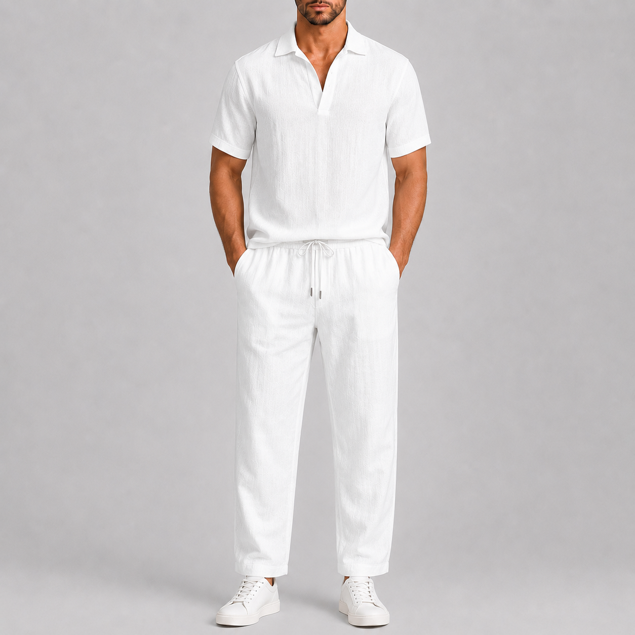 Ensemble Lin Blanc Homme