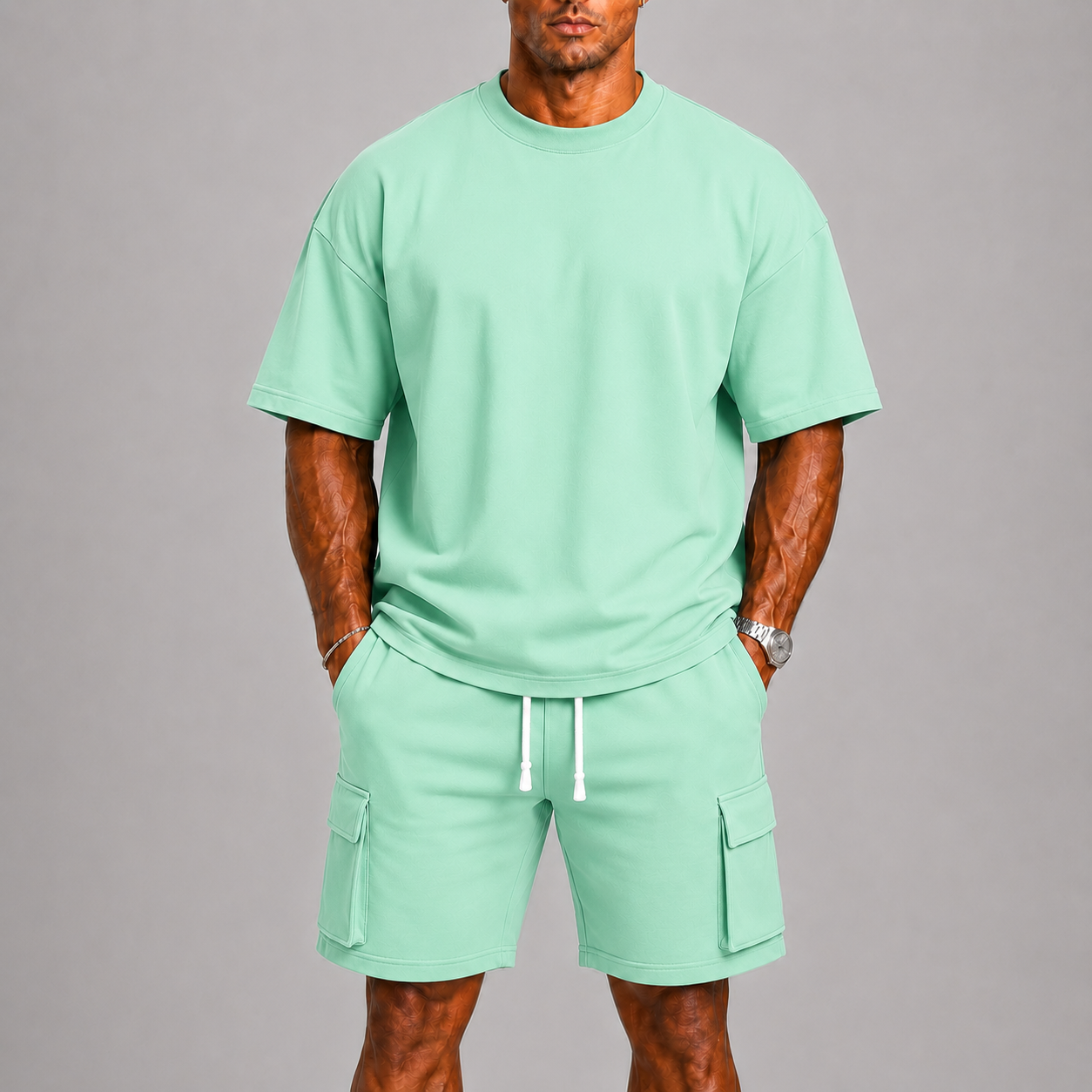 Ensemble T-shirt et Short Cargo Homme