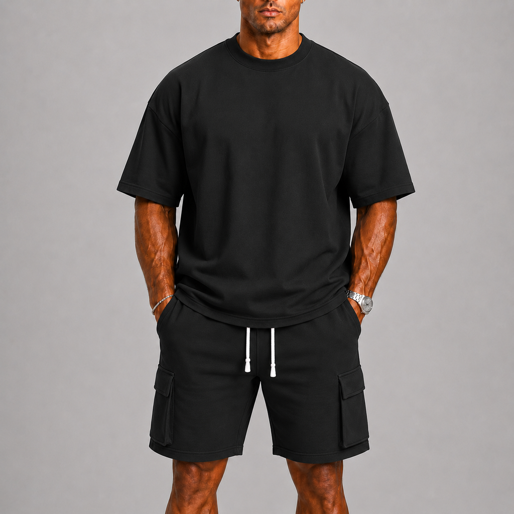 Ensemble T-shirt et Short Cargo Homme