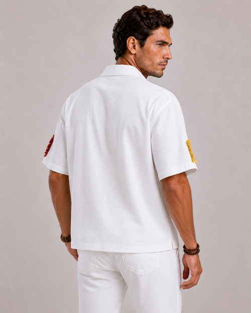Chemise À Manches Courtes Patchwork Homme
